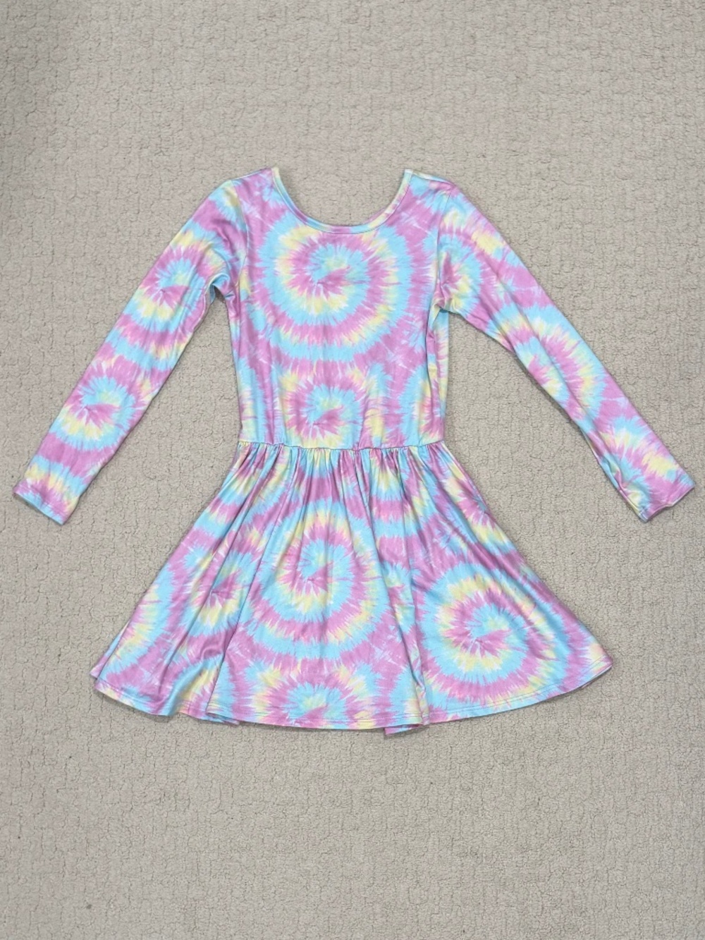 Kids PixieLane Tie Dye Long Sleeve Dress Size 7